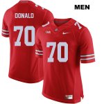Men's NCAA Ohio State Buckeyes Noah Donald #70 College Stitched Authentic Nike Red Football Jersey YB20A84AN